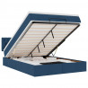 Rama łóżka otomana z materacem, niebieska, 140x200 cm, tkanina