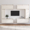 Szafki pod TV, 6 szt., białe, lite drewno sosnowe
