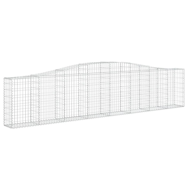 Kosze gabionowe, 5 szt, 400x30x80/100 cm, galwanizowane żelazo