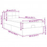 Rama łóżka otomana z materacem, czarna, 80x200 cm, aksamit
