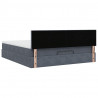 Rama łóżka otomana z materacem, szara, 200x200 cm, aksamit
