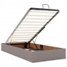 Rama łóżka otomana z materacami, taupe, 200x200 cm, tkanina
