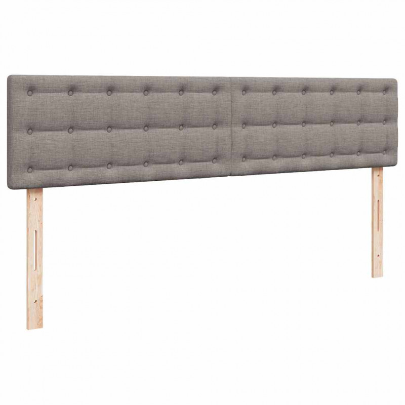 Rama łóżka otomana z materacami, taupe, 200x200 cm, tkanina