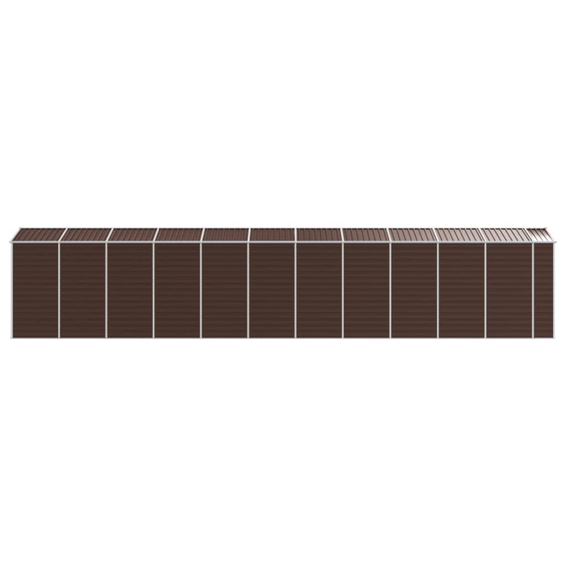 Szopa ogrodowa, brązowa, 191x980x198 cm, stal galwanizowana