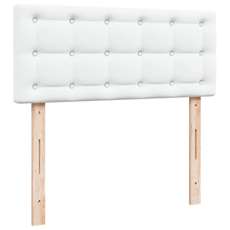 Łóżko otomana z materacami i LED, biała, 120x190cm, ekoskóra