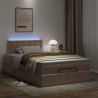 Łóżko otomana z materacami i LED, cappucino, 120x190cm ekoskóra
