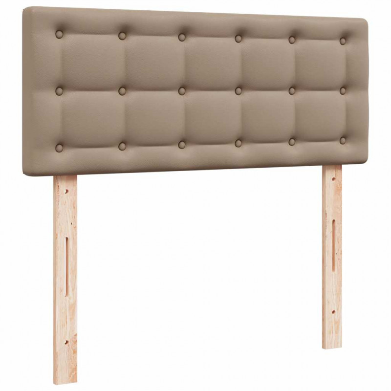 Łóżko otomana z materacami i LED, cappucino, 120x190cm ekoskóra
