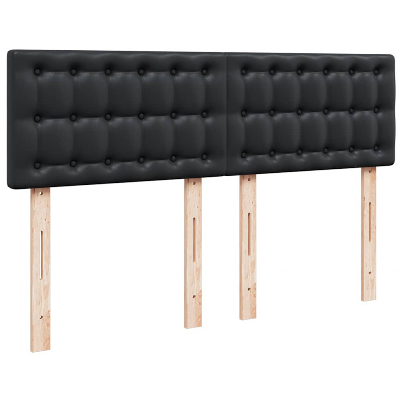 Łóżko otomana z materacami i LED, czarna, 140x190cm, ekoskóra