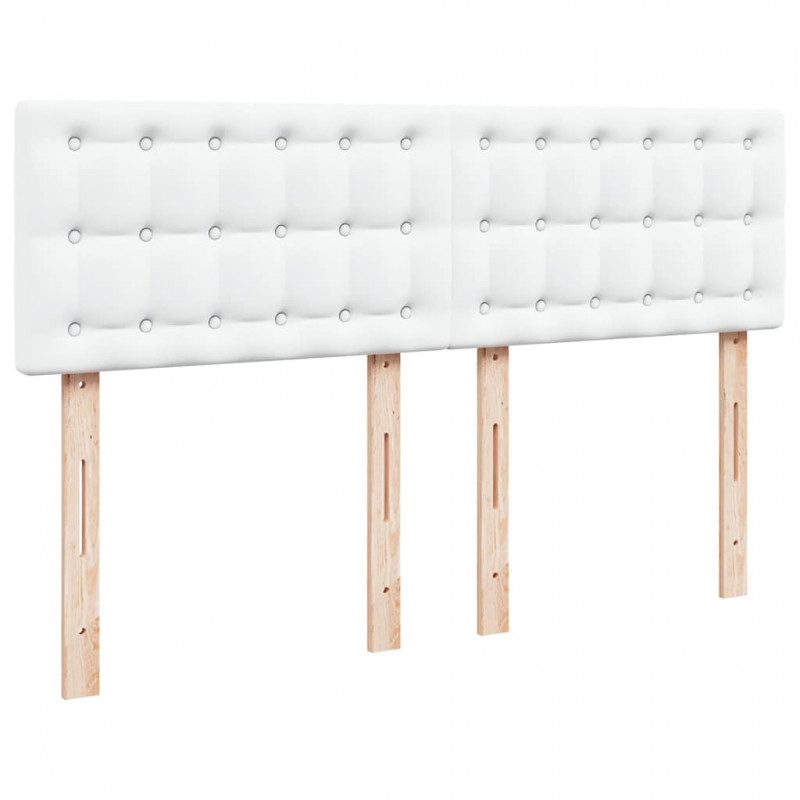 Łóżko otomana z materacami i LED, biała, 140x190cm, ekoskóra