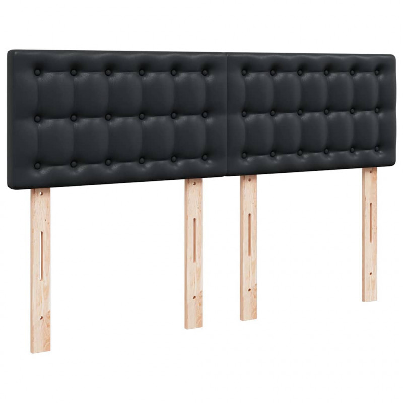 Łóżko otomana z materacami i LED, czarna, 140x200cm, ekoskóra