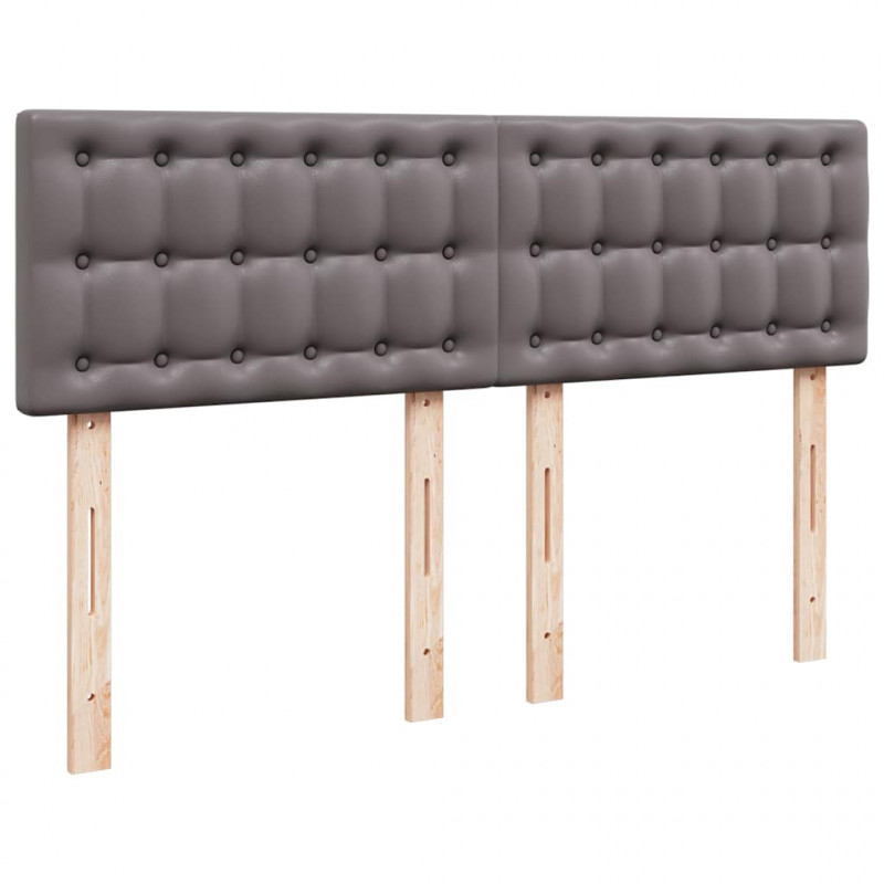 Łóżko otomana z materacami i LED, szara, 140x200cm, ekoskóra