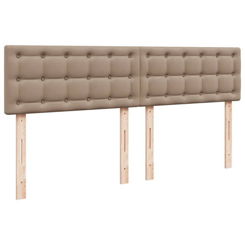 Łóżko otomana z materacami i LED, cappucino, 160x200cm ekoskóra