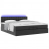 Rama łóżka otomana z materacem, czarna, 200x200 cm, ekoskóra