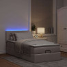 Rama łóżka otomana z materacem, taupe, 80x200 cm, tkanina