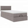 Rama łóżka otomana z materacem, taupe, 80x200 cm, tkanina
