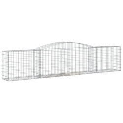Kosze gabionowe, 3 szt, 400x50x80/100 cm, galwanizowane żelazo