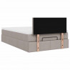 Łóżko otomana z materacem i LED, taupe, 120x190cm, tkanina