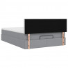 Łóżko Ottoman z materacem i diodami LED Jasnoszary 140x190 cm