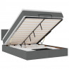 Łóżko Ottoman z materacem i diodami LED Ciemnoszary 140x190 cm