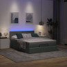 Łóżko Ottoman z materacem i diodami LED Ciemnoszary 140x190 cm