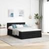 Łóżko Ottoman z materacem i diodami LED Czarny 140x190 cm