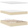 Łóżko Ottoman z materacem i diodami LED kremowe 140x190 cm