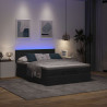 Łóżko otomana z materacem i diodami LED Czarny 140x200 cm