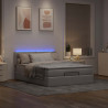 Łóżko otomana z materacem i diodami LED Taupe 140x200 cm