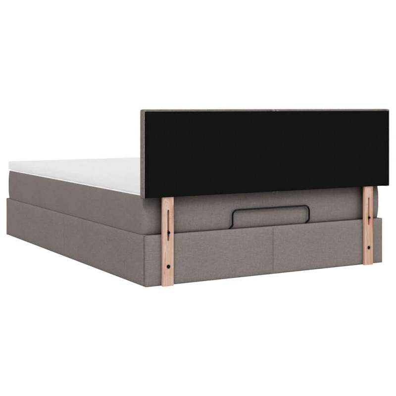 Łóżko otomana z materacem i diodami LED Taupe 140x200 cm