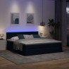 Łóżko Ottoman z materacem i LED, niebieski, 180x200cm, tkanina