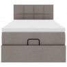 Łóżko otomana z materacem, taupe, 100x200 cm, tkanina