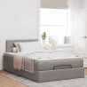 Łóżko otomana z materacem i LED, taupe, 120x190cm, tkanina