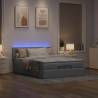 Łóżko Ottoman z materacem i diodami LED Jasnoszary 140x190 cm
