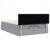 Łóżko Ottoman z materacem i diodami LED Jasnoszary 140x190 cm