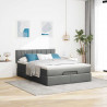 Łóżko Ottoman z materacem i diodami LED Ciemnoszary 140x190 cm