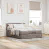 Łóżko otomana z materacem i diodami LED, taupe, 140x190 cm,