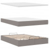 Łóżko otomana z materacem i diodami LED, taupe, 140x190 cm,