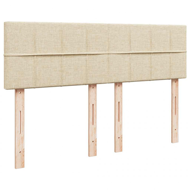 Łóżko Ottoman z materacem i diodami LED kremowe 140x190 cm