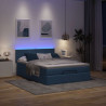 Łóżko Ottoman z materacem i diodami LED Niebieski 140x190 cm