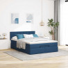 Łóżko Ottoman z materacem i diodami LED Niebieski 140x190 cm