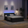 Łóżko otomana z materacem i diodami LED Czarny 140x200 cm