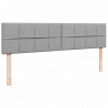 Łóżko Ottoman z materacem i LED, jasnoszary, 180x200cm, tkanina