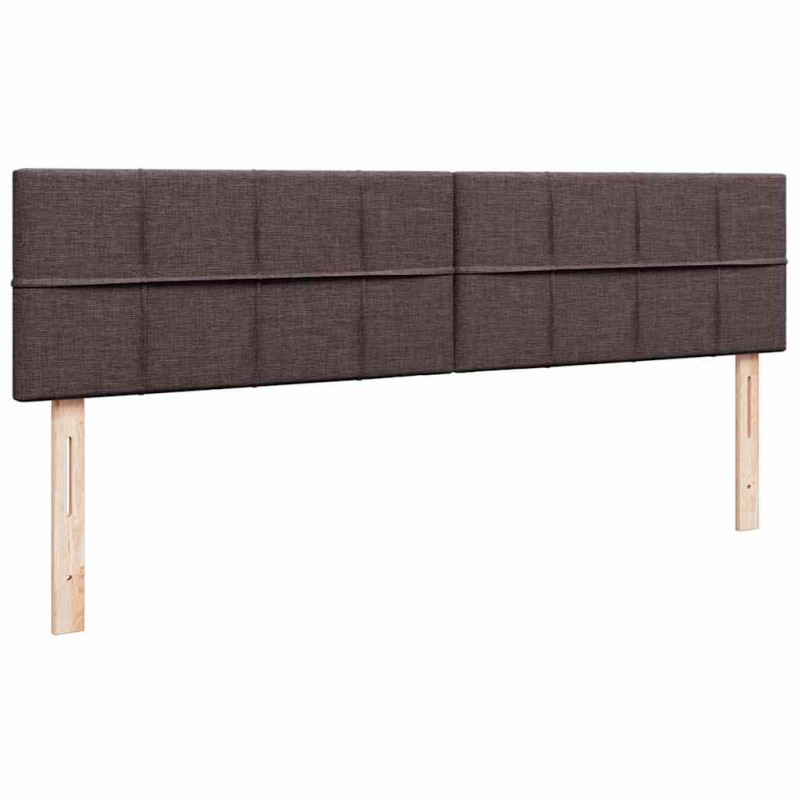 Łóżko otomana z materacem i LED ciemnobrązowy 180x200cm tkanina