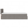 Łóżko otomana z materacem i LED, taupe, 90x200 cm, tkanina