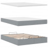 Łóżko Ottoman z materacem i diodami LED Jasnoszary 140x190 cm