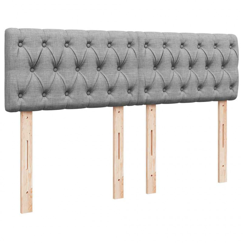 Łóżko Ottoman z materacem i diodami LED Jasnoszary 140x190 cm