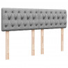 Łóżko Ottoman z materacem i diodami LED Jasnoszary 140x190 cm