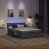 Łóżko Ottoman z materacem i diodami LED Ciemnoszary 140x190 cm