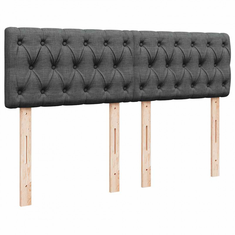 Łóżko Ottoman z materacem i diodami LED Ciemnoszary 140x190 cm