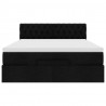 Łóżko Ottoman z materacem i diodami LED Czarny 140x190 cm